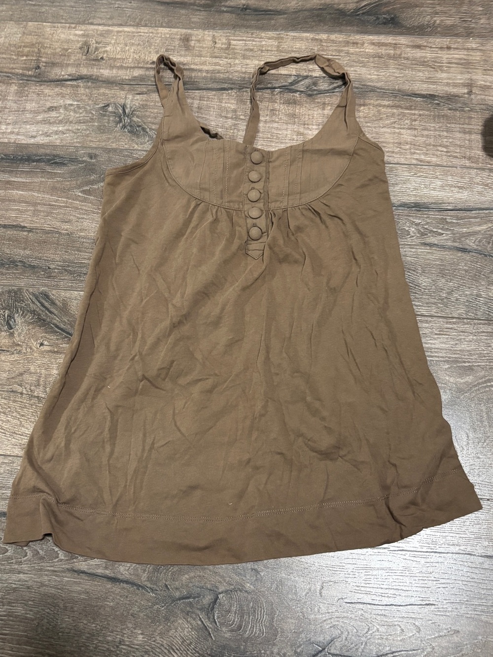 H&M Brown Button-Front Tank Top